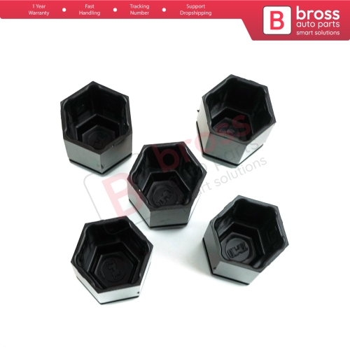 5 Pieces Car Wheel Bolt Screw Cover 1008209 90343694 Black Plastic Cap for Vauxhall Opel GM 22.30 mm* 17mm