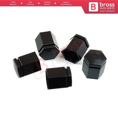5 Pieces Car Wheel Bolt Screw Cover 1008209 90343694 Black Plastic Cap for Vauxhall Opel GM 22.30 mm* 17mm