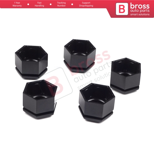 5 Pieces Car Wheel Bolt Screw Cover 1008208 Black Plastic Cap for Vauxhall Opel GM 21.40 mm* 22 mm