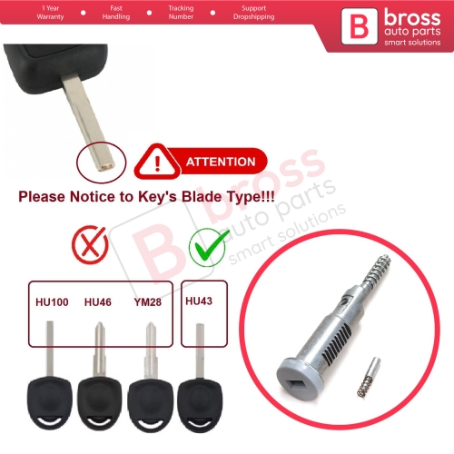 Steering Wheel Ignition Lock Barrel Locking Cylinder Shaft Rod HU43 For Vauxhall Opel Omega Senator Ascona Calibra Vectra