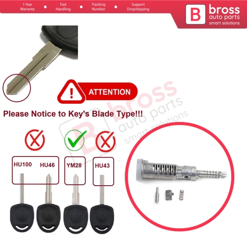 Steering Wheel Ignition Lock Barrel Locking Cylinder Shaft Rod YM28 For Opel Meriva Zafira Combo Corsa Astra Tigra