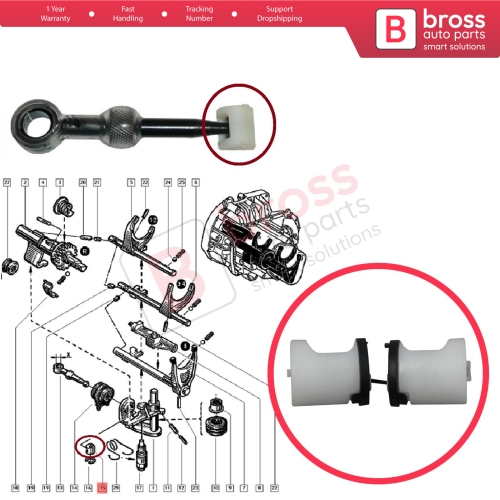 Gear Lever Selector Bush for Renault 19 Megane Clio Kangoo Laguna Scenic Twingo Dacia Logan Sandero 7700872205