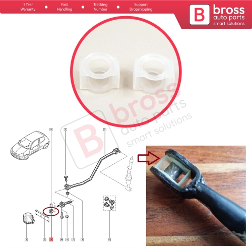 2 Pieces Gearbox Gear Linkage Selector Rod End Bush Seal for Renault 19 Megane Clio Kangoo Laguna Scenic Twingo Dacia Logan Sandero 7700743133