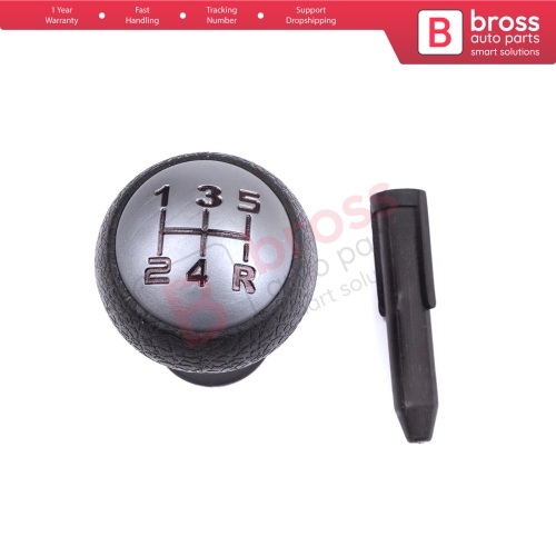 5 Speed Gear Shift Stick Knob Adapter 2403AP Black Chrome For Peugeot 106 206 306 406