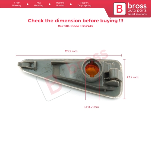 Side Indicator Lamp 8200602765 Right for Renault Sandero Symbol Thalia 2