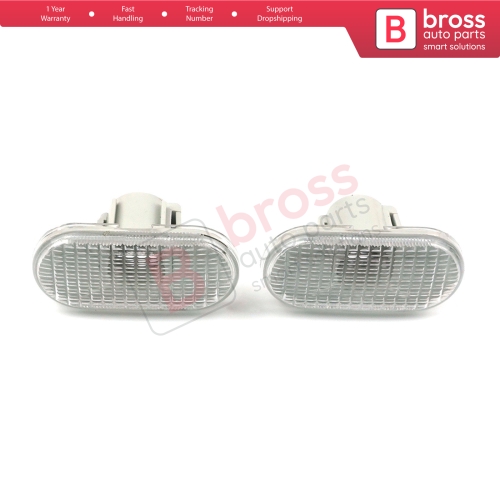 2 Pcs Side Indicator Lamp White 8200257884 for Renault Clio 2