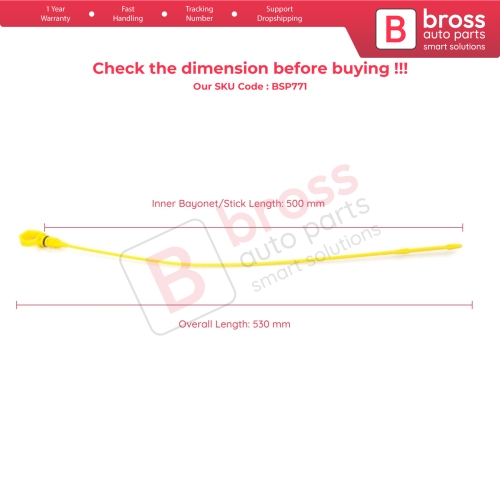 Oil Level Measurer Rod Dipstick 500 mm for Peugeot Citroen 1.4 HDI Ford 1.4 TDCI Mazda 1.4 CD Engine 1331073