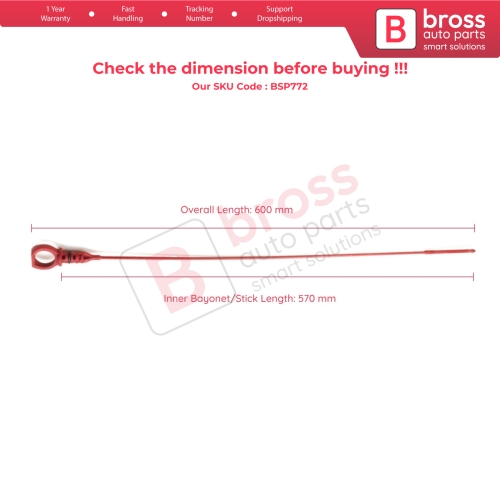 Oil Level Measurer Rod Dipstick 570 mm for Ford Focus C-Max Fusion Mondeo Fiesta 1.6 TDCI Engine 3M5Q6750EA