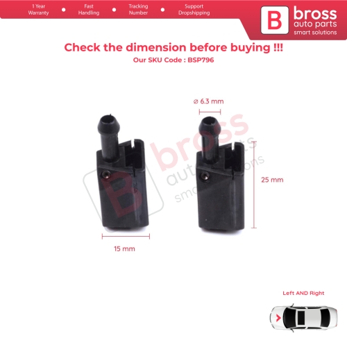 2 Pieces Front Window Wiperarm Washer Nozzle Spray Jet for Volvo White DAF MAN Sprinter W901 W909 1070123