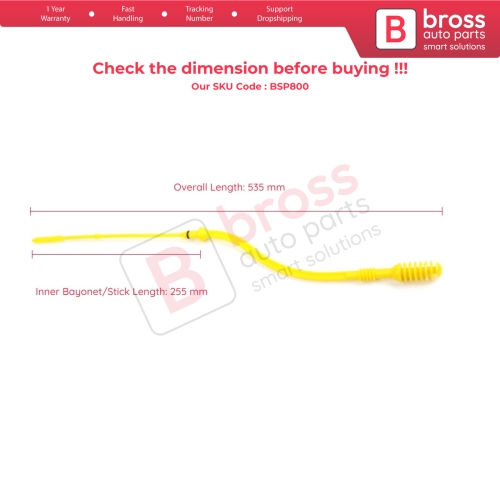 Oil Level Measurer Rod Dipstick 255 mm for Renault Dacia Nissan 1.2 Engine 8200255423 8200049622