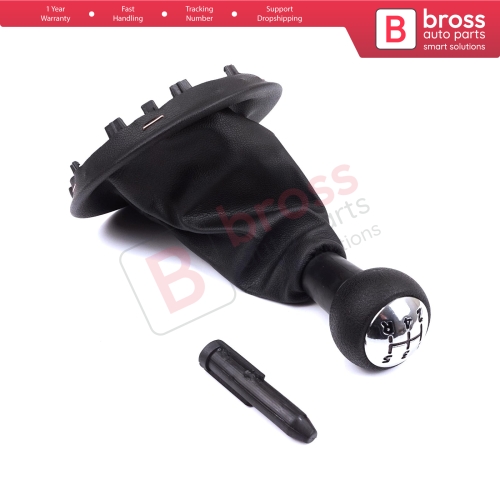 Gear Shift Knob Black Boot Gaiter Set 7591.T1 For Peugeot Partner Tepee Berlingo.