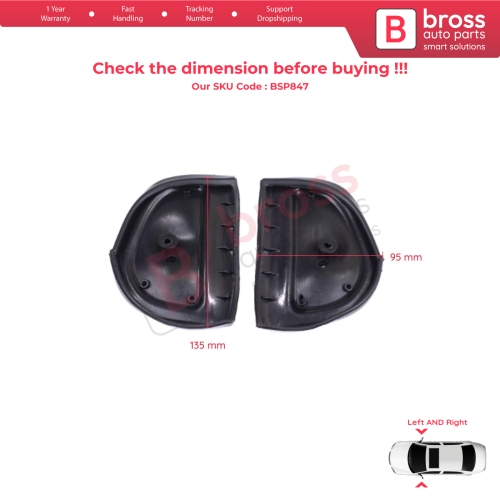 Exterior Side Wing Mirror Rubber Seals L+R Pads For Mercedes W210 W140 W202 S202 Pre-Facelift