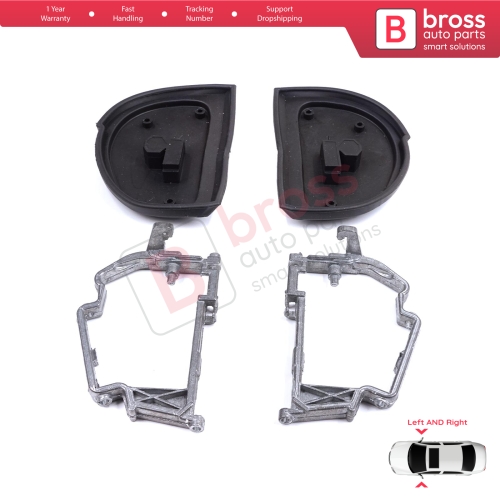 Side Wing Mirror Rubber L+R Seal Metal Frame For Mercedes W210 S210 W140 W202 S202 SL R129 Facelift