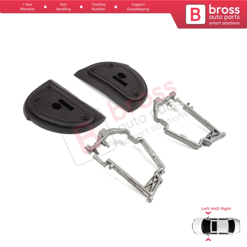 Side Wing Mirror Rubber L+R Seal Metal Frame For Mercedes W210 S210 W140 W202 S202 SL R129 Facelift