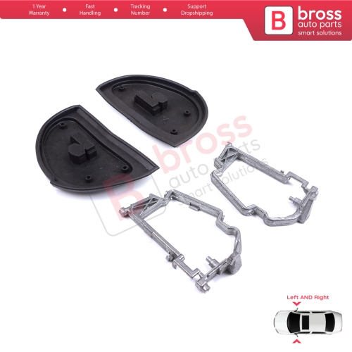 Side Wing Mirror Rubber L+R Seal Metal Frame For Mercedes W210 S210 W140 W202 S202 SL R129 Facelift