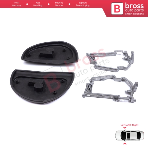 Side Wing Mirror Rubber L+R Seal Metal Frame For Mercedes W210 S210 W140 W202 S202 SL R129 Facelift