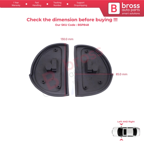 Exterior Mirror Rubber Seals L+R Pads LHD For Mercedes Benz E Class W210 Facelift 2000-2003