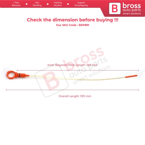 Oil Level Measurer Rod Dipstick 565 mm for Peugeot Citroen 1.6 HDI Engine 1174G2