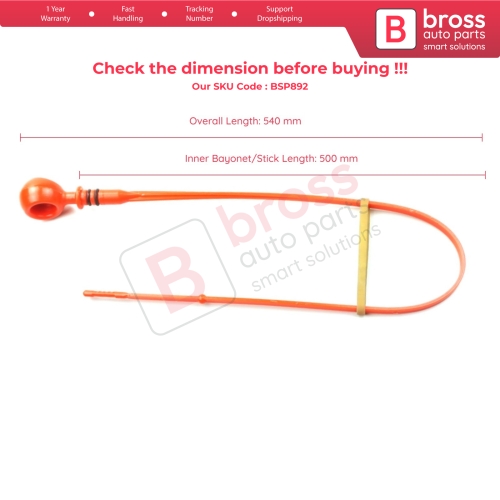 Oil Level Measurer Rod Dipstick 500 mm for Honda Civic 2006-2015 HR-V 2016-2022 1.8L L4 15650-RNA-A00