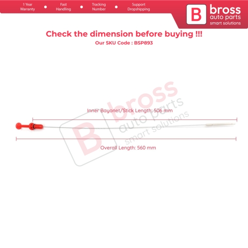 Oil Level Measurer Rod Dipstick 506 mm for Citroen Berlingo C3 Saxo Xsara Peugeot 106 206 306 307 117475 
