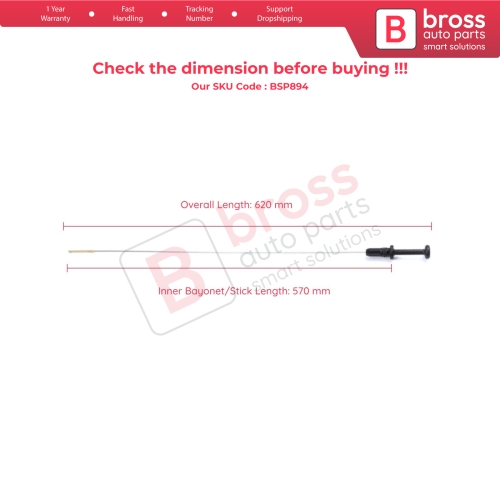 Oil Level Measurer Rod Dipstick 570 mm for Citroen Peugeot 1.6 Petrol LPG NFU NFR Engine 1174.88