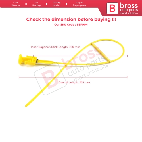 Oil Level Measurer Rod Dipstick 700 mm for Renault Opel Nissan Vauxhall 2.5 Diesel G9U632 G9U650 Engines 8200457625