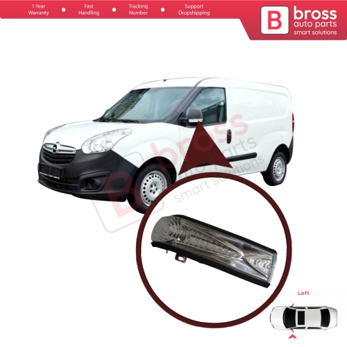 Side Door Wing Mirror Indicator Lamp White Lens Left 71765449 95511536 1428578 for Fiat Doblo 2 Opel Combo D