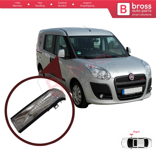 Side Door Wing Mirror Indicator Lamp White Lens Right 71765377 for Fiat Doblo 2 Opel Combo D