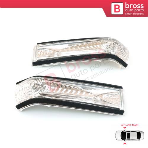 2 Pcs Side Door Wing Mirror Indicator Lamp White Lens R+L 71765449 71765377 for Fiat Doblo 2 Opel Combo D
