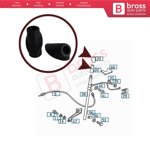 Antenna Rubber Seal Lower Upper Parts A1248270898 for Mercedes W124 A124 C124 Limousine Coupe Cabrio