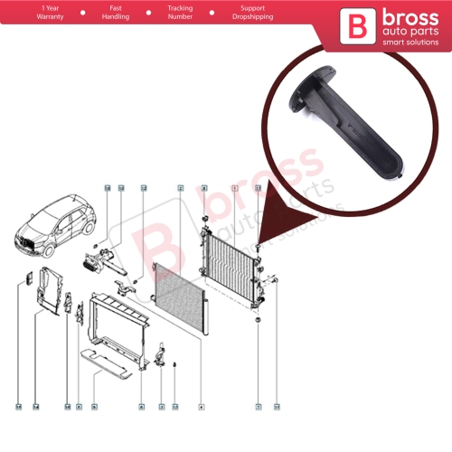 Radiator Pillar Fixing Pin Locator Support Mounting Clip 214450001R for Dacia Duster Dokker Lodgy