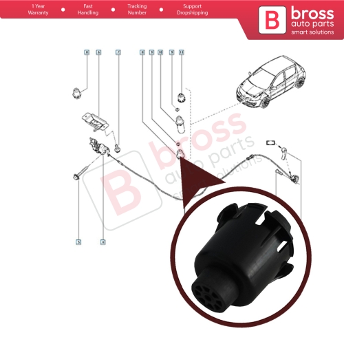 Engine Bonnet Hood Adjuster Prop Holder Wedge Rubber Stop 8200766953 for Renault Clio MK3