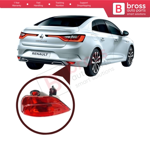 Rear Fog End Light Lamp Lens 265808906R Right Side for Renault Megane MK4 Sedan Scenic MK4