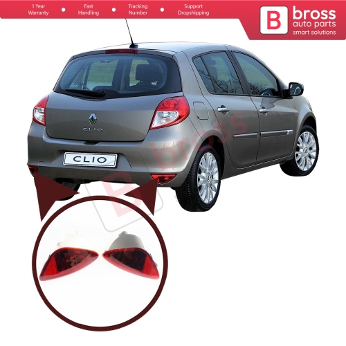 Rear Fog End Light Lamp Lens 8200776055 8200776054 for Renault Clio MK3