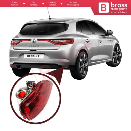 Rear Fog End Light Lamp Lens 265804720R Right for Renault Megane MK4 HB