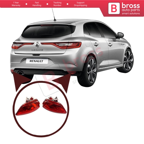 Rear Fog End Light Lamp Lens 265852501R 265804720R for Renault Megane MK4 HB