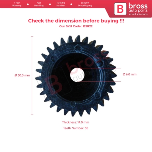 Sunroof Drive Motor Gear Cog for Citroen C3 MK1 Toyota Avensis MK1