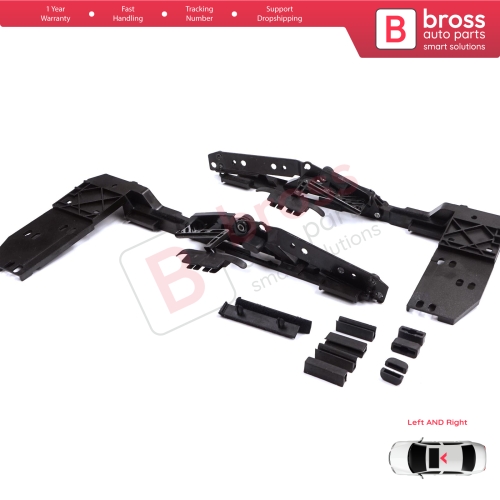 Sunroof Lifting Angle Hatch Runner Repair Kit With Connection Plate for Mercedes E Class W124 S124 C124 190 W201 1247800512 1247800612