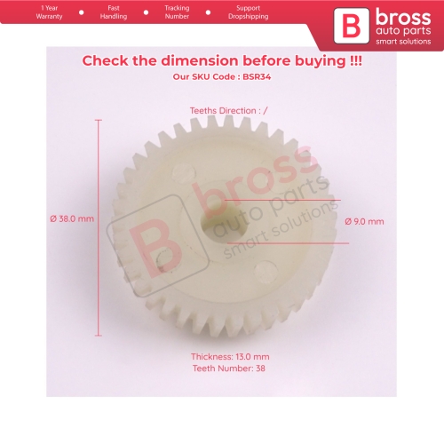 Sunroof Drive Motor Gear Cog for Citroen C3 MK1 Toyota Avensis MK1