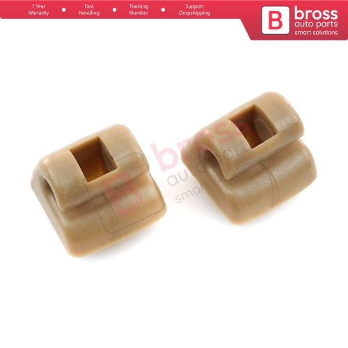 2 Pieces Sunvisor Sunshade Retainer for Mercedes E Class W123 W124 W126 W140 W201 Tan Color