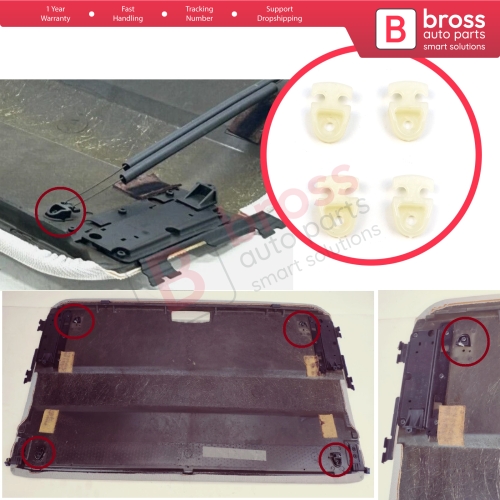 4 Pieces Sunroof Sun Shade Cover Panel Upholstery Repair Clips for Audi A6 S6 RS6 C6 4F 2004-2011 A4 B7 8E/8H 2004-2008 4F0877255B