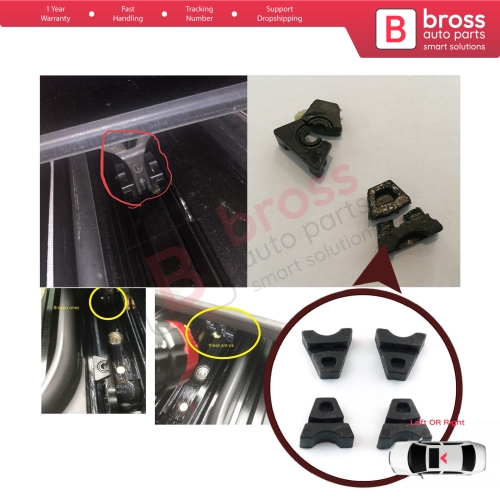 4 Pieces Sunroof Rail Frame Glass Slider Guide Repair Bracket for Mercedes CLA A C E Class W176 W177 W205 C207 C117