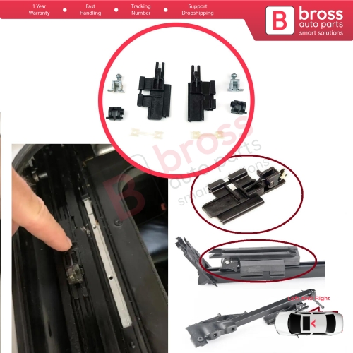 8 Pieces Sunroof Slider Guide Rail Left Right Bracket Clips Set for BMW 5 Series E39 1996-2003 4/5 Door X5 E53 2000-2006 811694522 811694523