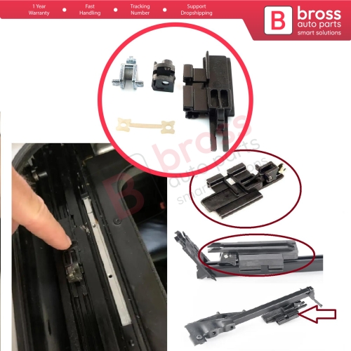 4 Pieces Sunroof Slider Guide Rail Bracket Clips Left Side for BMW 5 Series E39 1996-2003 4/5 Door X5 E53 2000-2006 811694523 54128202295