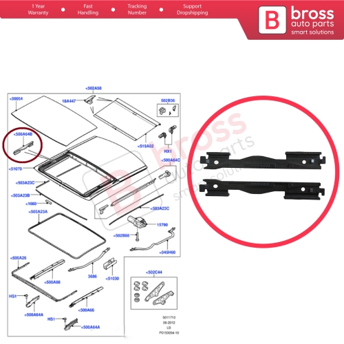 Sunroof Rail Sliding Roof Guide Repair Kit for Hyundai I30 MK1 FD Land Rover Freelander MK2 L359 Nissan Qashqai MK1 J10 Renault Modus Grand Modus