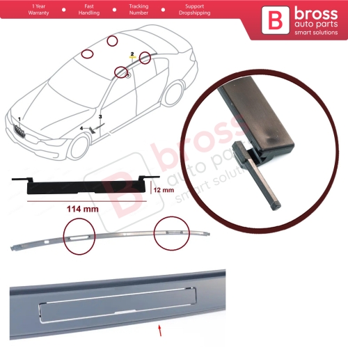 Roof Rack Port Cover Trim 51137312617 for BMW 3 F30 F31 F34 F35 Dimensions: 114*12 mm