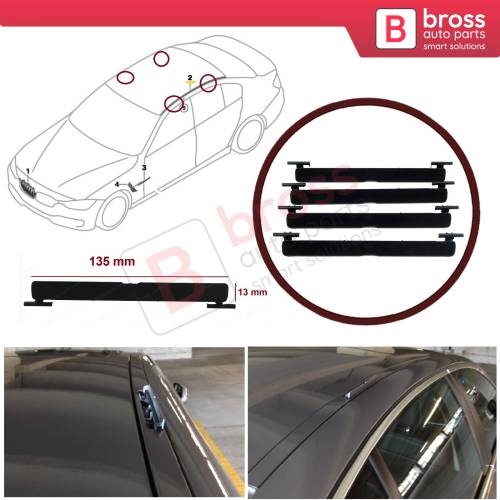 4 Pieces Roof Rack Port Cover Trim 51137274739 for BMW 5 F10 F11 135*13 mm