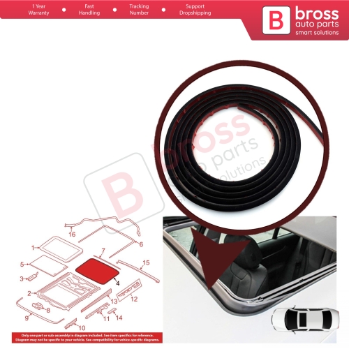 Sunroof Seal 54107245551 for BMW E46 E90 E60 E61 E34 E39 F10 G30 F90 E32 E38 E65 E66 F01 F02 F03 F04 G11 G12 X6