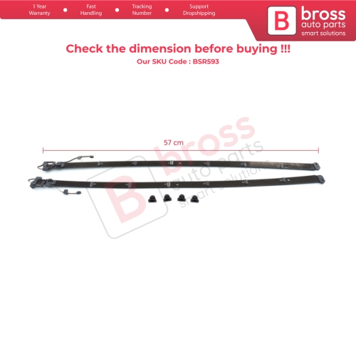 Panoramic Sliding Roof Sunroof Rail Frame Glass Slider Guide Repair Set for Mercedes C W205 Lenght 57 cm