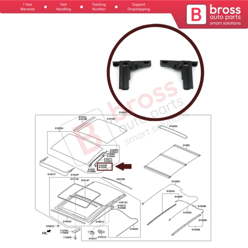 Front Glass Moving Command Shoe Bracket Set 81633A5000 81634 for Hyundai I30 Elantra GT